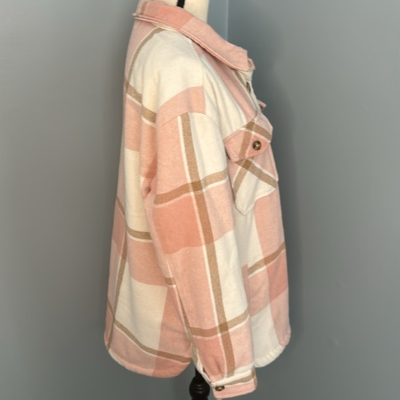 Plaid Button Shirt Jacket Sz M - Picture 2 of 5